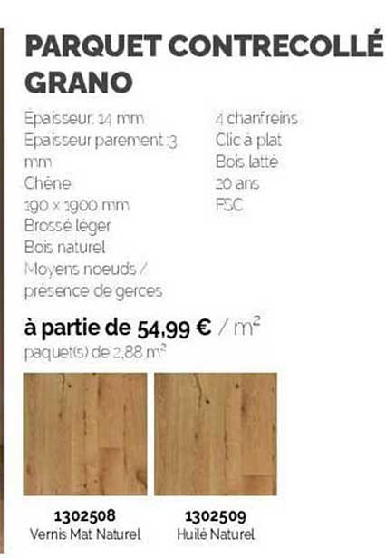 parquet contrecollé grano