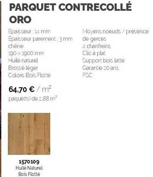 Parquet Contrecollé Oro