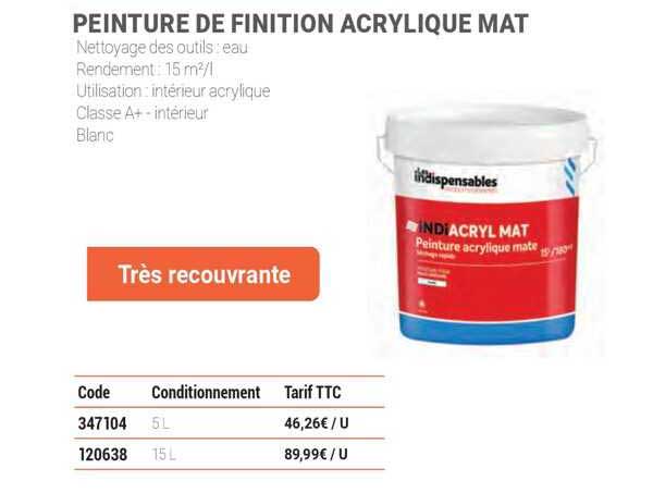 peinture de finition acrylique mat