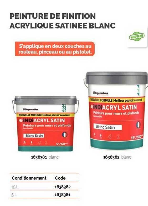 peinture de finition acrylique satinée blanc