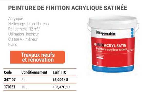 peinture de finition acrylique satinée