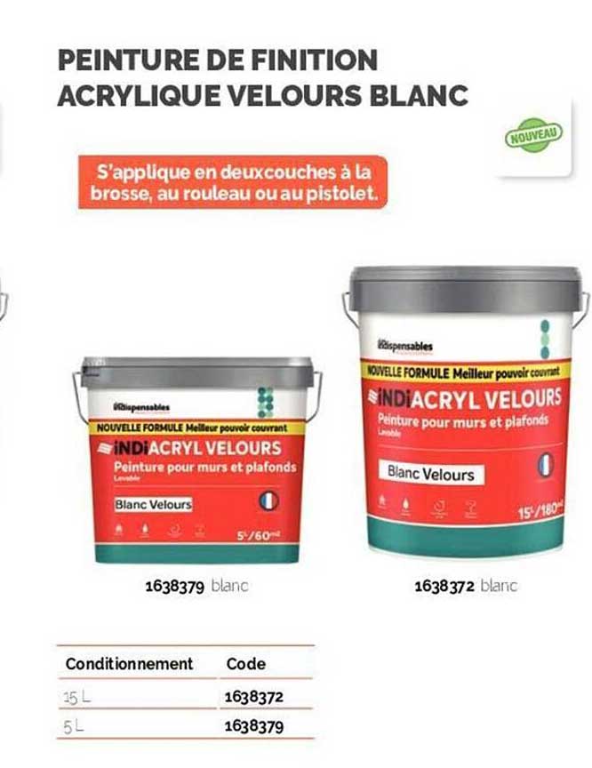 peinture de finition acrylique velours blanc