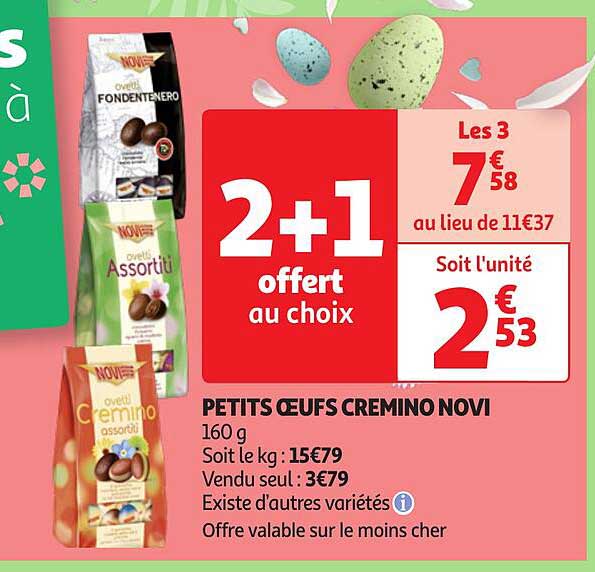 petits œufs cremino novi