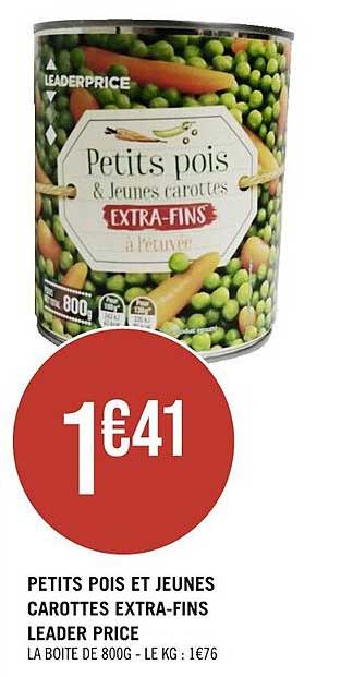 petits pots et jeunes carottes extra-fins leader price