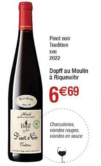 pinot noir tradition sec 2022 dopff au moulin à riquewihr