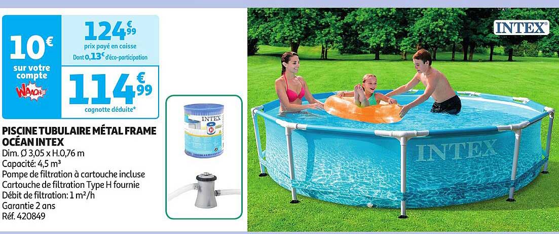 piscine tubulaire métal frame océan intex