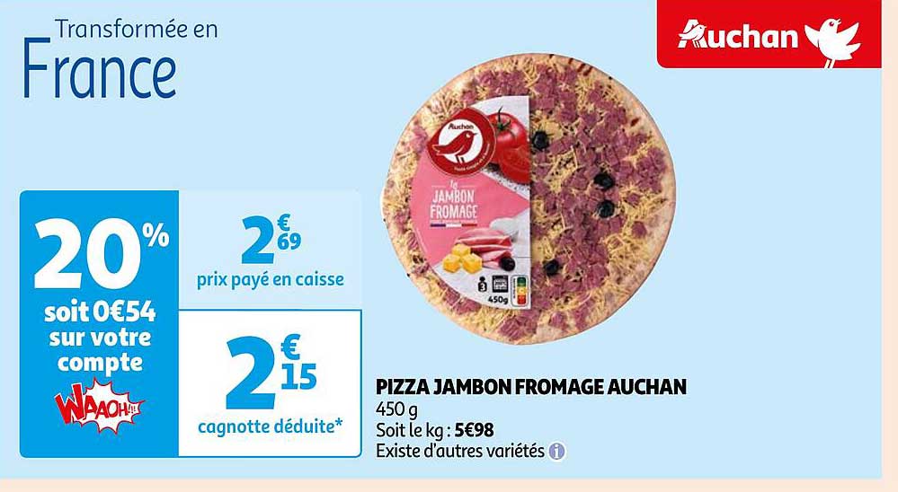 Pizza Jambon Fromage Auchan
