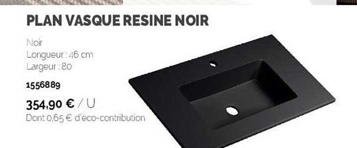 Plan Vasque Resine Noir