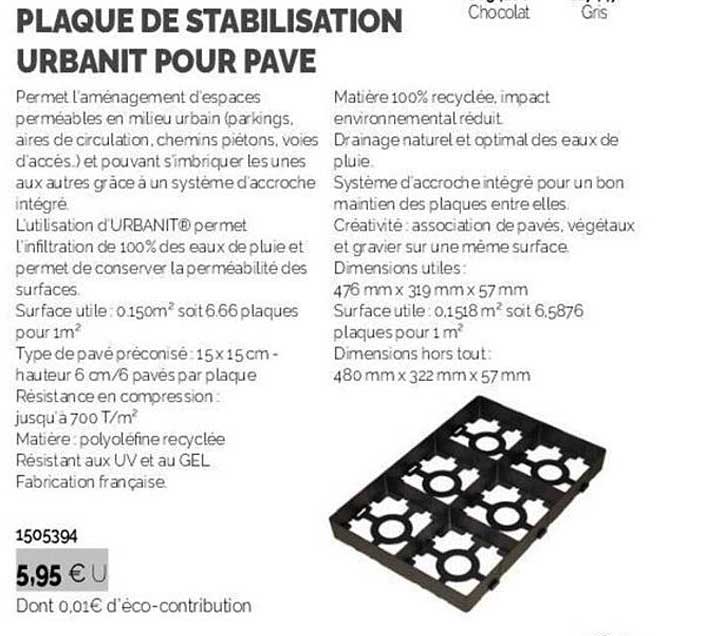 Plaque De Stabilisation Urbanit Pour Pavé