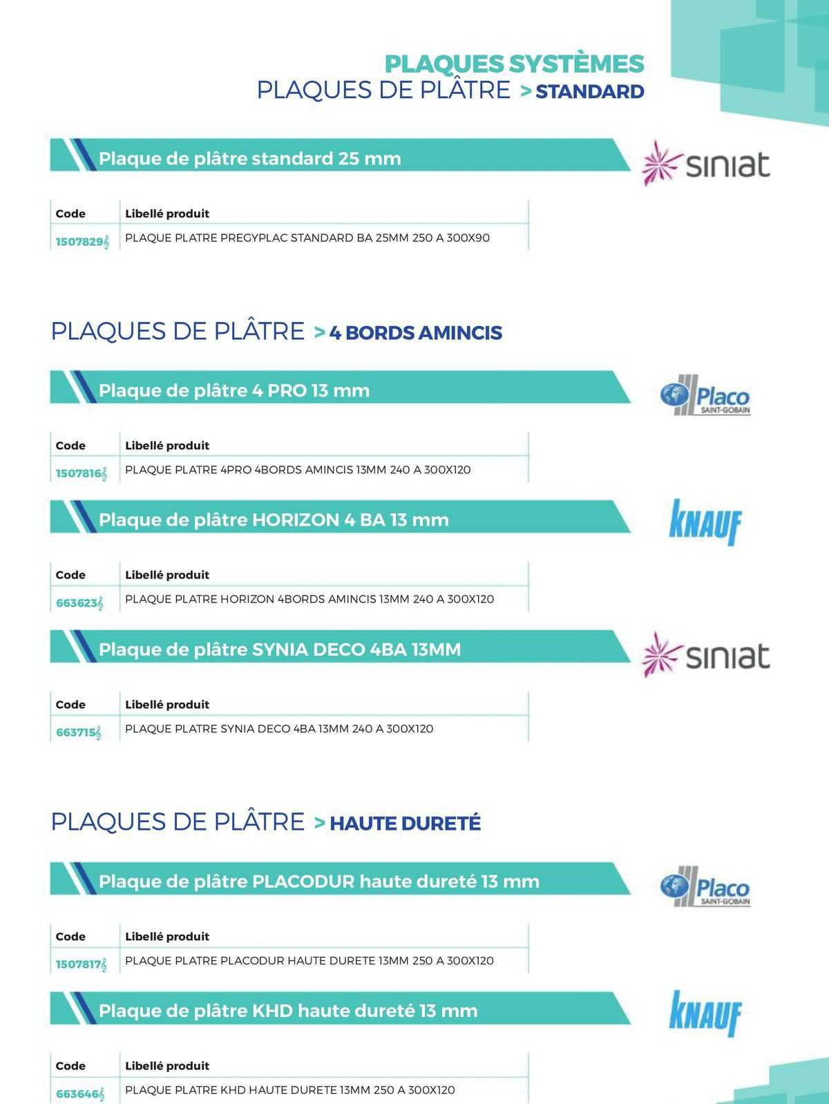 plaques systèmes