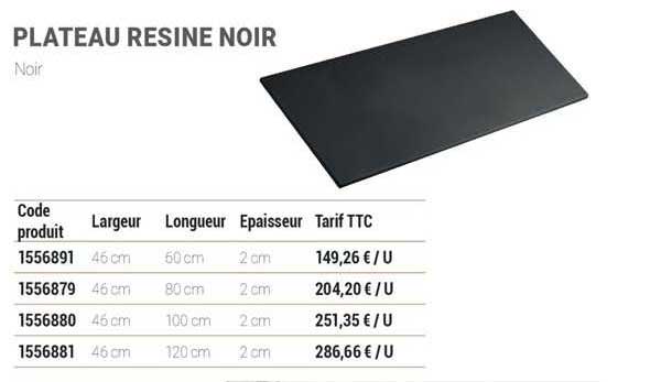 Plateau Resine Noir