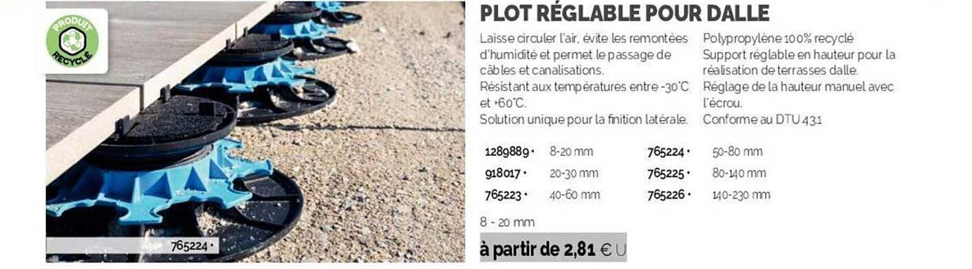 plot réglable pour dalle