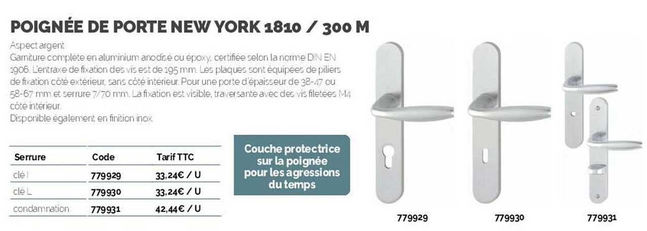 poignée de porte new york 1810 300 m