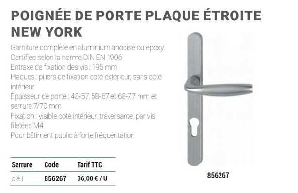 poignée de porte plaque étroite new york