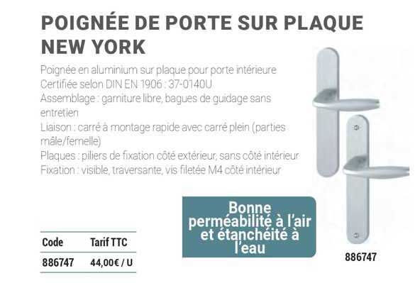 poignée de porte sur plaque new york