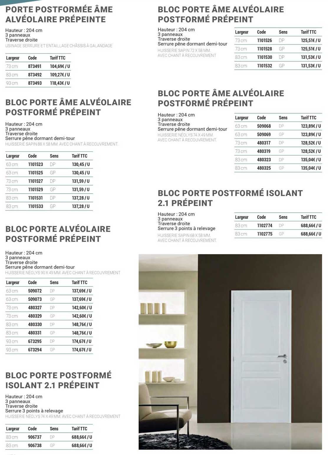 porte postformée âme alvéolaire prépeinte, bloc porte âme alvéolaire postformé prépeint, bloc porte alvéolaire postformé prépeint, bloc porte postformé isolant 2.1 prépeint, bloc porte âme alvéolaire