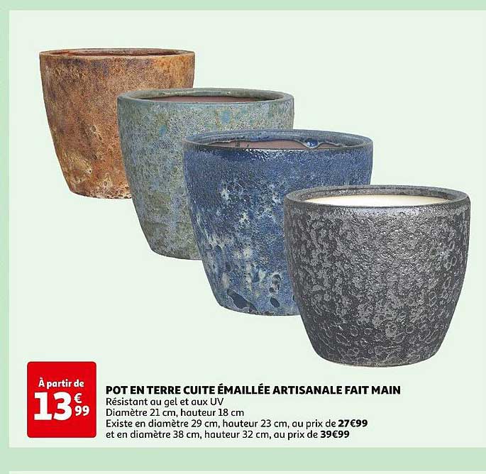 pot en terre cuite émaillée artisanale fait main