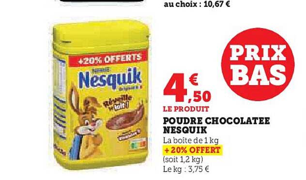 poudre chocolatée nesquik