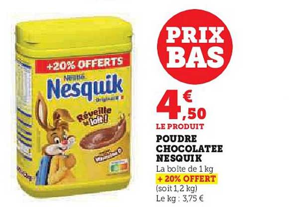 poudre chocolatée nesquik