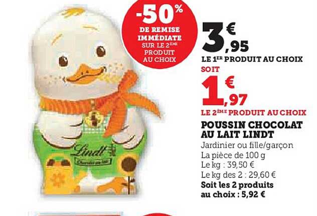 poussin chocolat au lait lindt