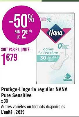 protège-lingerie regulier nana pure sensitive