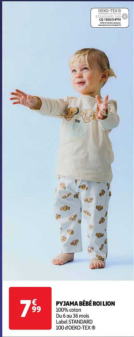 pyjama bébé roi lion