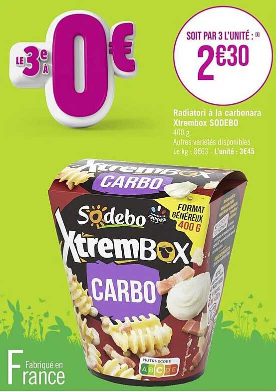 radiatori à la carbonara xtrembox sodebo