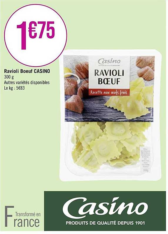 Ravioli Boeuf Casino