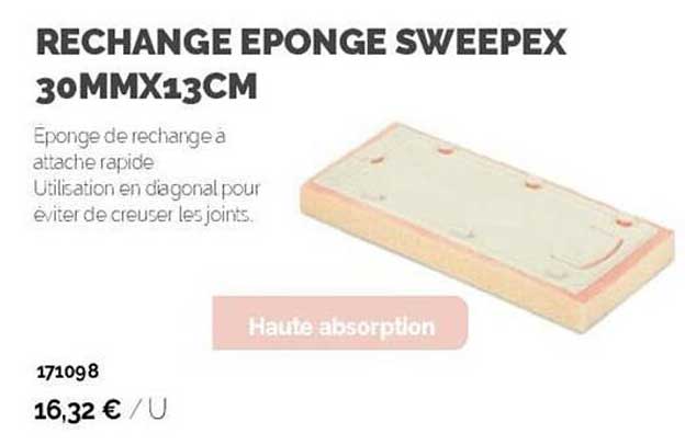 rechange eponge sweepex 30mmx13cm