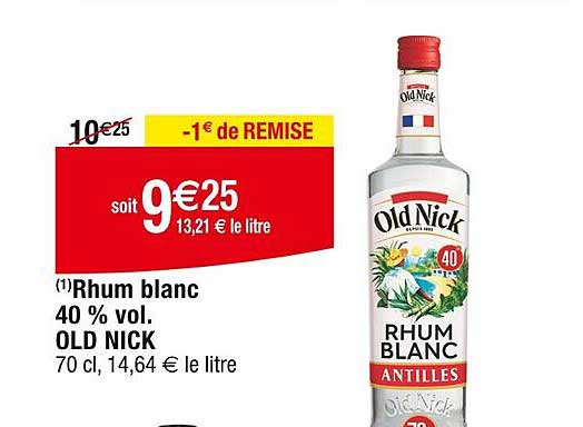 rhum blanc 40% vol old nick
