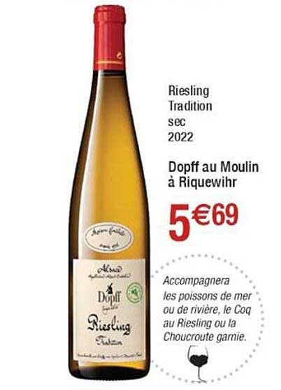 riesling tradition sec 2022 dopff au moulin à riquewihr