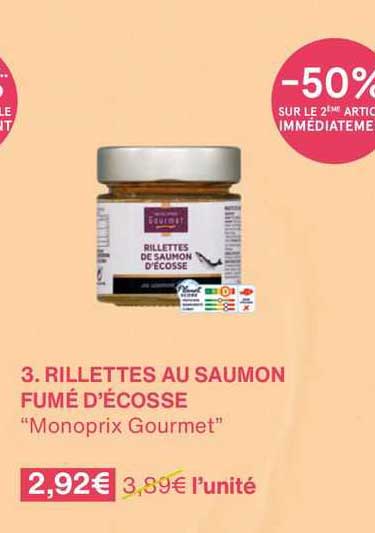 rillettes au saumon fumé d'écosse "monoprix gourmet"