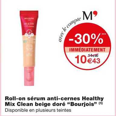 roll-on sérum anti-cernes healthy mix clean beige doré "bourjois"