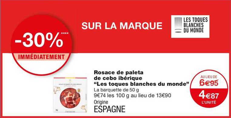 rosace de paleta de cebo ibérique "les toques blanches du monde"