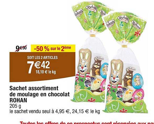 sachet assortiment de moulage en chocolat rohan