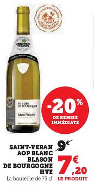saint-veran aop blanc blason de bourgogne hve
