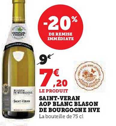 saint-veran aop blanc blason de bourgogne hve
