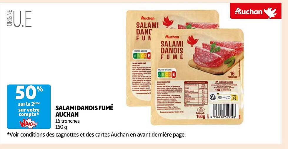 Salami Danois Fumé Auchan
