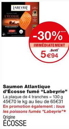 saumon atlantique d'écosse fumé "labeyrie"