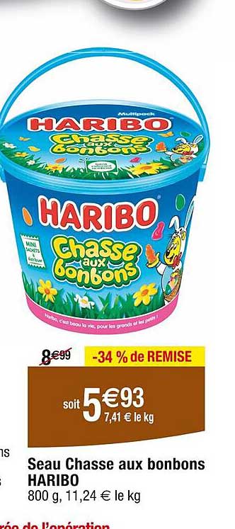 seau chasse aux bonbons haribo