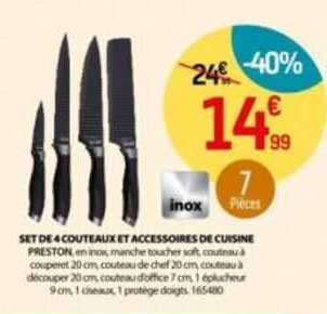 Set De 4 Couteaux Et Accessoires De Cuisine