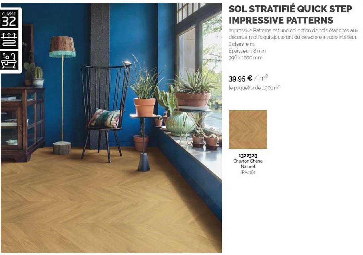 sol stratifié quick step impressive patterns