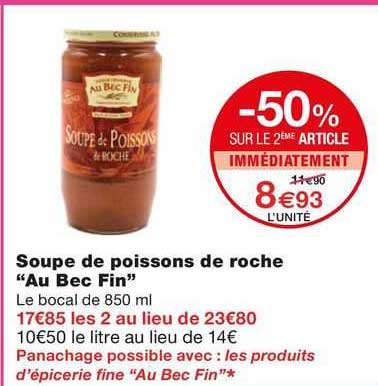 soupe de poissons de roche "au bec fin"