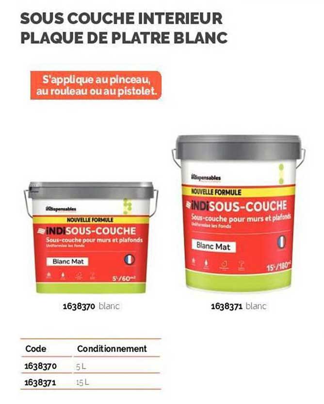 sous couche intérieur plaque de plâtre blanc