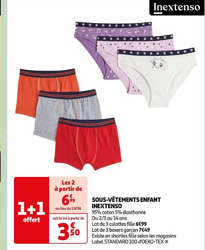 sous-vêtements enfant inextenso