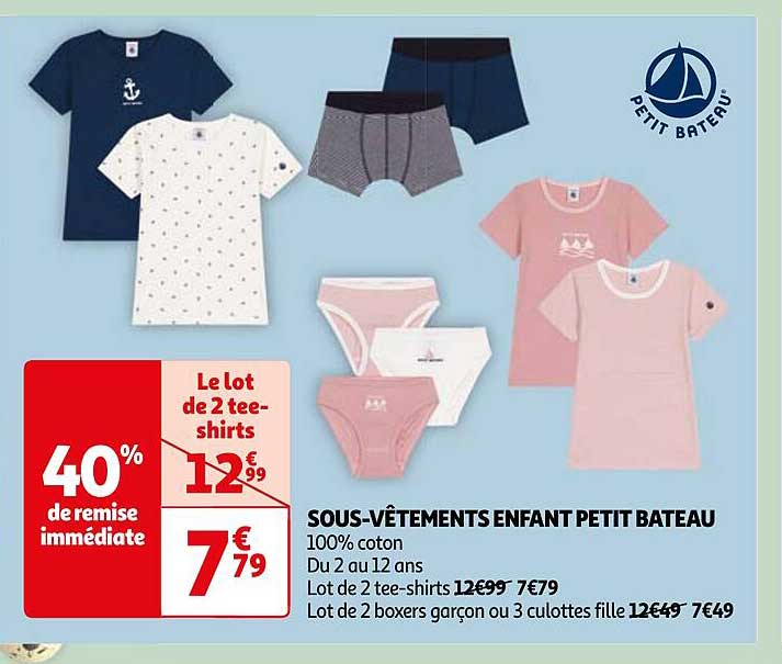 sous-vêtements enfant petit bateau