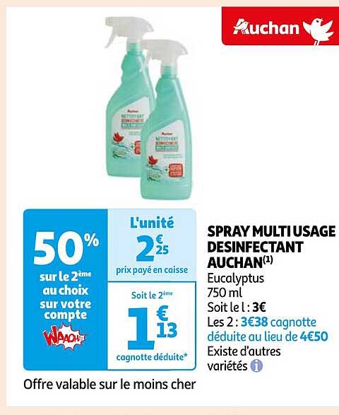 spray multi usage désinfectant auchan