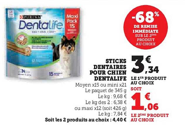 sticks dentaires pour chien dentalife
