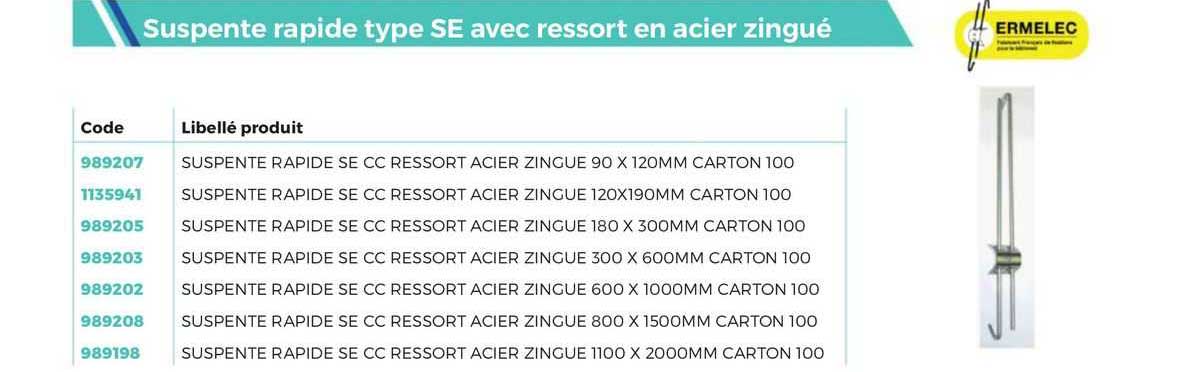 suspente rapide type se avec ressort en acier zingué