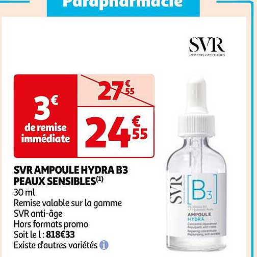 svr ampoule hydra b3 peaux sensibles